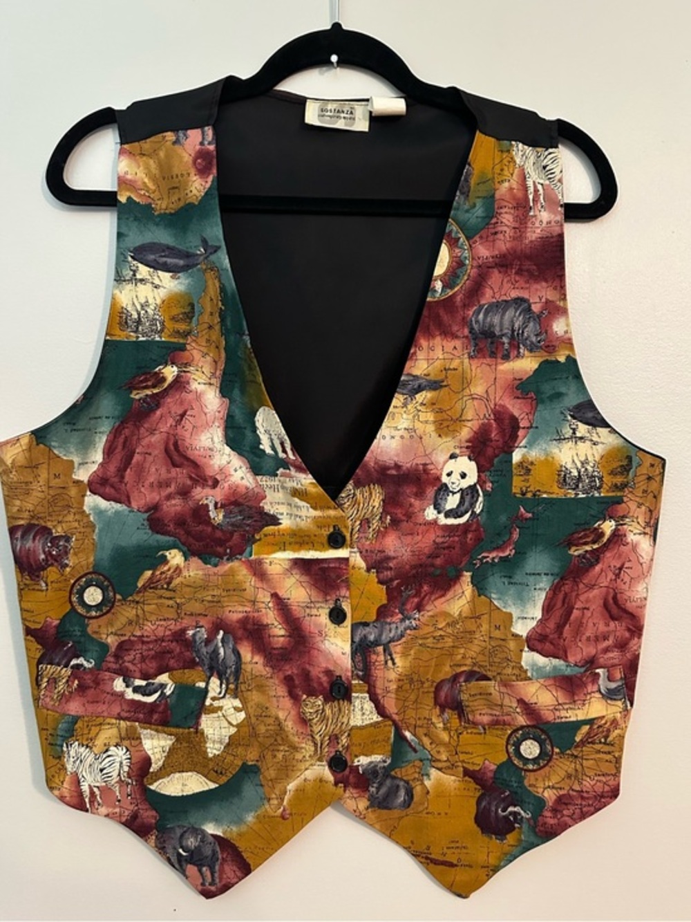 90’s Vintage Sostanza Tapestry Vest